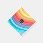 Moderne Abstracte regenbooggolven met je Logo Servet (Hoek)