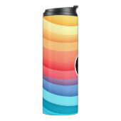 Moderne Abstracte regenbooggolven met je Logo Thermosbeker (Gedraaid links)