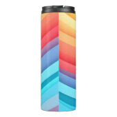 Moderne Abstracte regenbooggolven met je Logo Thermosbeker (Achterkant)