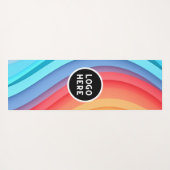 Moderne Abstracte regenbooggolven met je Logo Yogamat (Achterkant (horizontaal))