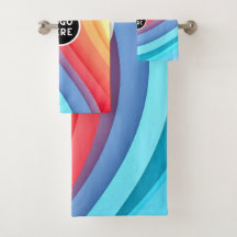 Moderne Abstracte Regenbooggolven met uw Logo 