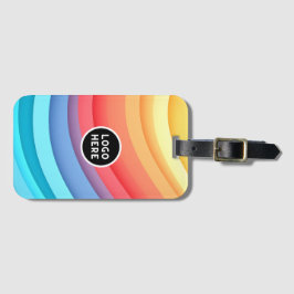 Moderne Abstracte Regenbooggolven met uw Logo  Bagagelabel
