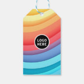 Moderne Abstracte Regenbooggolven met uw Logo  Cadeaulabel (Achterkant)