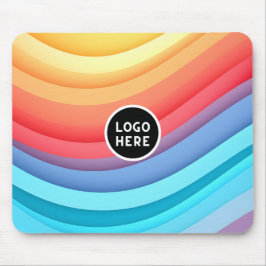 Moderne Abstracte Regenbooggolven met uw Logo  Muismat
