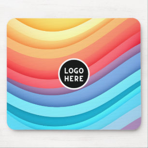 Moderne Abstracte Regenbooggolven met uw Logo Muismat