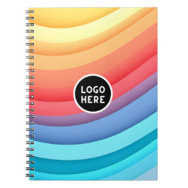 Moderne Abstracte Regenbooggolven met uw Logo Notitieboek