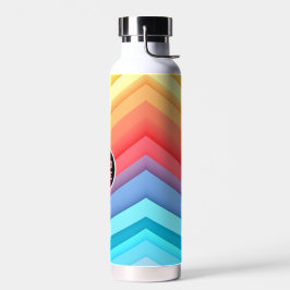 Moderne Abstracte Regenbooggolven met uw Logo  Waterfles