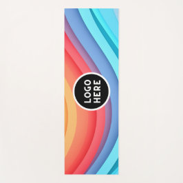Moderne Abstracte Regenbooggolven met uw Logo  Yogamat