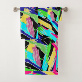 Moderne Abstracte regenboogkleuren Bad Handdoek