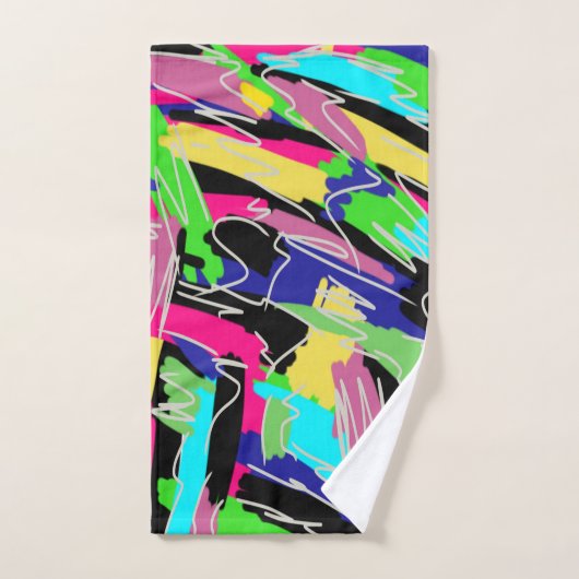 Moderne Abstracte regenboogkleuren Bad Handdoek (Handdoek)
