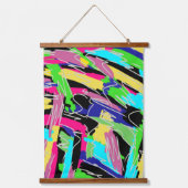 Moderne Abstracte regenboogkleuren Hangend Wandkleed (Voorkant)