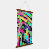 Moderne Abstracte regenboogkleuren Hangend Wandkleed (Gebogen)