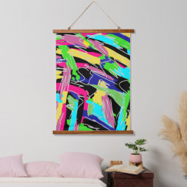 Moderne Abstracte regenboogkleuren Hangend Wandkleed