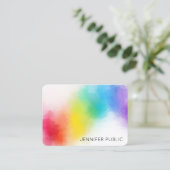 Moderne Abstracte regenboogkleuren Sjabloon elegan Visitekaartje (Staand voorkant)
