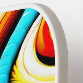 Moderne Abstracte regenboogkleurstalen monogram Pickleball Paddle (Links Detail)