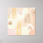 Moderne Abstracte regenboogschaafpatronen beige Pi Canvas Afdruk (Voorkant)