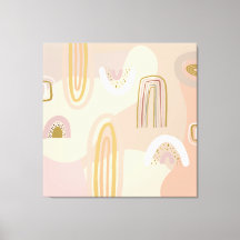 Moderne Abstracte regenboogschaafpatronen beige Pi