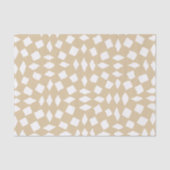 Moderne Abstracte Retro Beige Checker Pattern Tissuepapier (Voorkant)