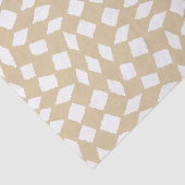 Moderne Abstracte Retro Beige Checker Pattern Tissuepapier (Detail)