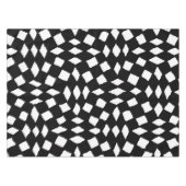 Moderne Abstracte Retro Black White Checker Patter Tafelkleed (Voorkant (Horizontaal))