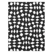 Moderne Abstracte Retro Black White Checker Patter Tafelkleed (Voorkant)