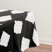 Moderne Abstracte Retro Black White Checker Patter Tafelkleed (Voorbeeld)