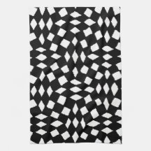 Moderne Abstracte Retro Black White Checker Patter
