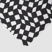 Moderne Abstracte Retro Black White Checker Patter Tissuepapier (Detail)