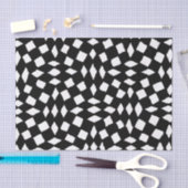 Moderne Abstracte Retro Black White Checker Patter Tissuepapier (Craft)