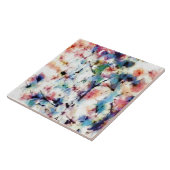 Moderne abstracte retro met penseelstreken, marmer tegeltje (Zijkant)