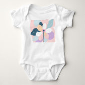 Moderne Abstracte Retro Pastel Bloem Romper (Voorkant)