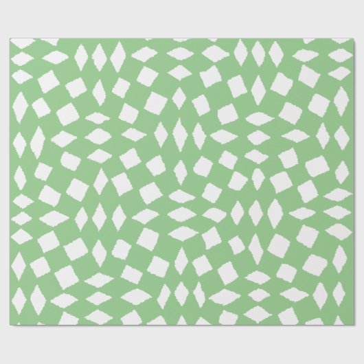 Moderne Abstracte Retro Sage Green Checker Pattern Cadeaupapier (Vlak)
