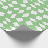 Moderne Abstracte Retro Sage Green Checker Pattern Cadeaupapier (Hoek)