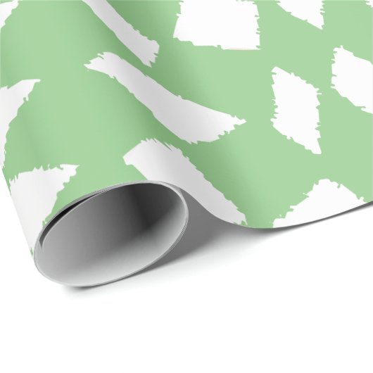Moderne Abstracte Retro Sage Green Checker Pattern Cadeaupapier (Rol Hoek)