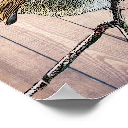 Moderne abstracte Robin-vogel op bijtende schuur Poster (Hoek)