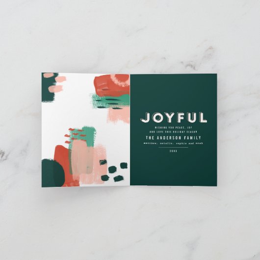 Moderne abstracte rode afbeelding, roze + groene v aankondiging (Binnen)