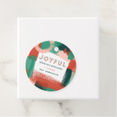 Moderne abstracte rode afbeelding, roze + groene v bedankjes labels (In situ)