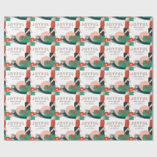 Moderne abstracte rode afbeelding, roze + groene v cadeaupapier (Vlak)