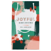 Moderne abstracte rode afbeelding, roze + groene v klein cadeauzakje (Voorkant)