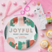 Moderne abstracte rode afbeelding, roze + groene v papieren bordje (Feest)