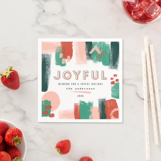 Moderne abstracte rode afbeelding, roze + groene v servet (Insitu)