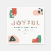 Moderne abstracte rode afbeelding, roze + groene v servet (Voorkant)