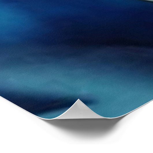 Moderne, Abstracte, rode, blauwe, groene goudblauw Poster (Hoek)