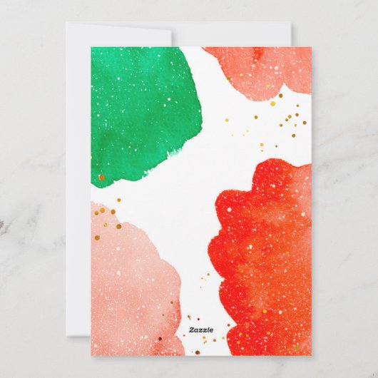 Moderne Abstracte rode en groene bedrijven Feestdagenkaart (Achterkant)