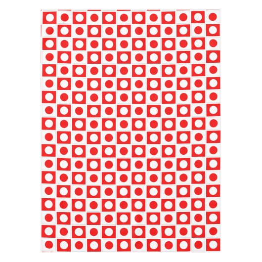 Moderne Abstracte rode en witte tablet Tafelkleed (Voorkant)