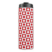 Moderne Abstracte rode en witte thermische trommel Thermosbeker (Voorkant)