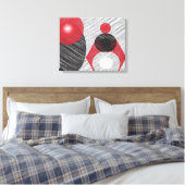 Moderne Abstracte rode en zwarte canvas afdrukken (Insitu (Slaapkamer))