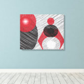 Moderne Abstracte rode en zwarte canvas afdrukken (Insitu (Houten vloer))