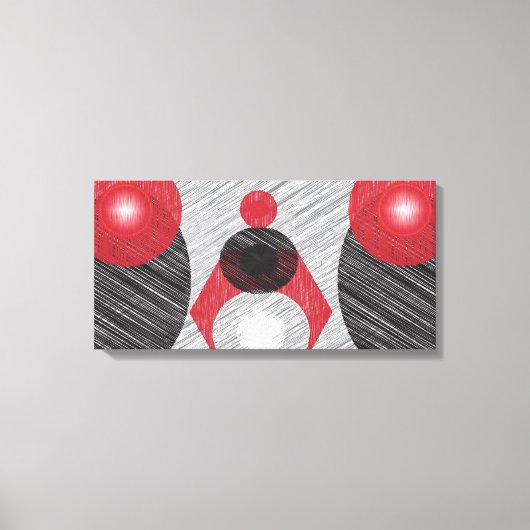 Moderne Abstracte rode en zwarte canvas afdrukken (Voorkant)