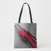 Moderne Abstracte rode en zwarte geometrische Canv Tote Bag (Voorkant)
